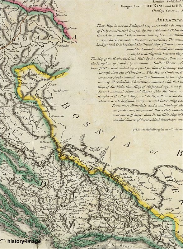 1800 HUGE BEAUTIFUL WALL MAP ITALY MEDITERRANEAN  