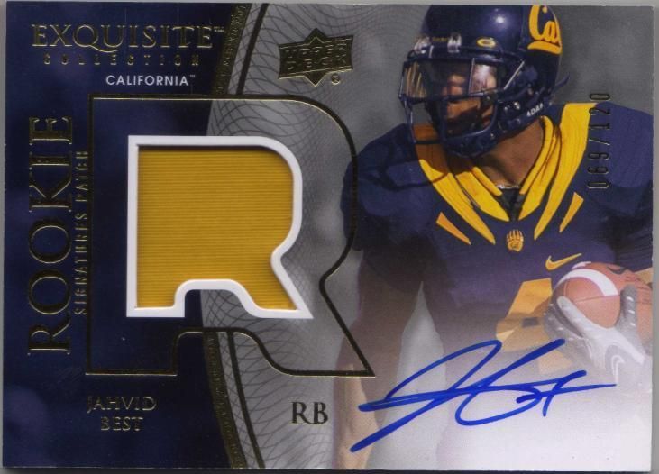 JAHVID BEST 2010 Exquisite AUTO PATCH ROOKIE /120 SP RC  