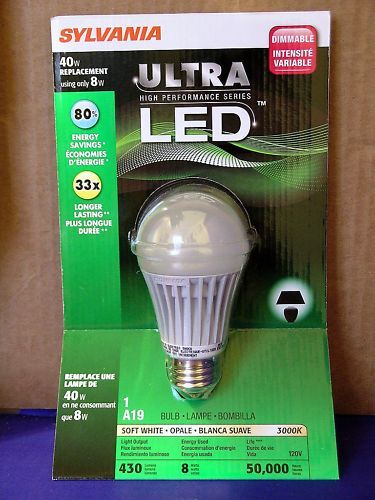 Sylvania 8W Dimmable LED Light Bulb   40W Equivalent  