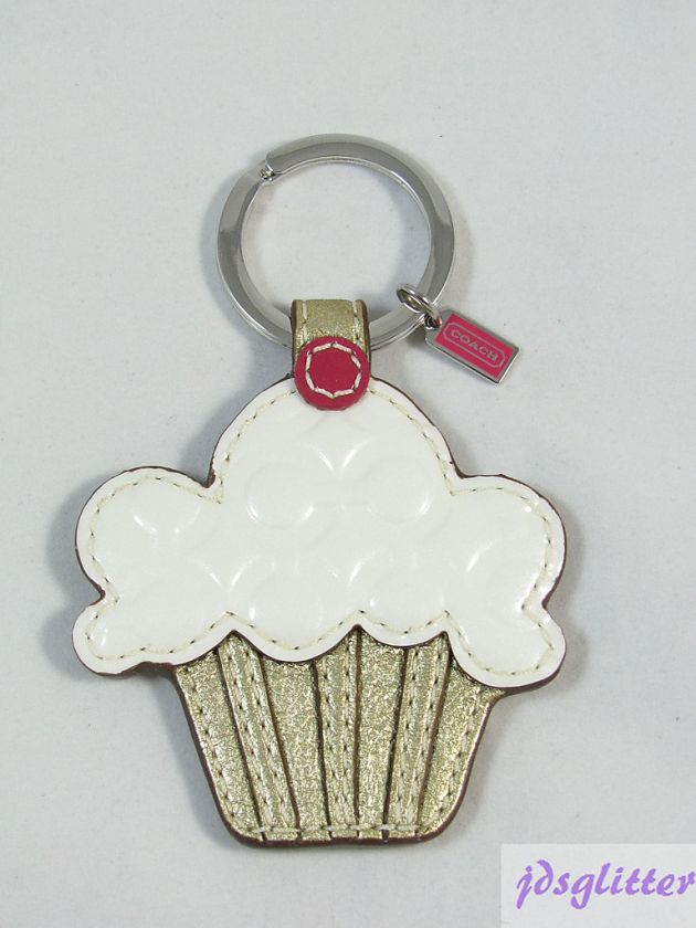 COACH Leather Cupcake Key Fob NEW  