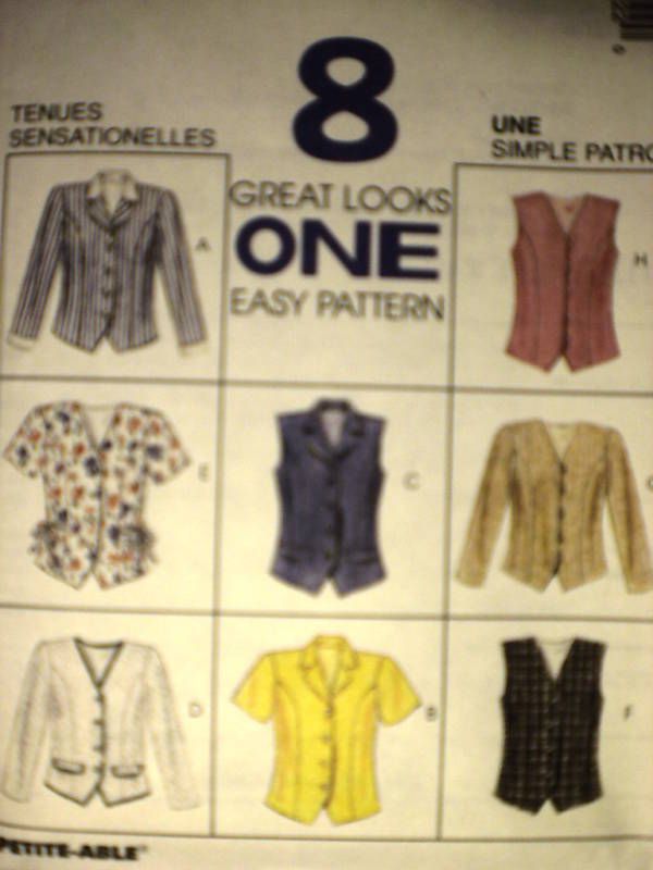 UNCUT McCalls Pattern Misses Fitted Top 8222 SEWING OOP  