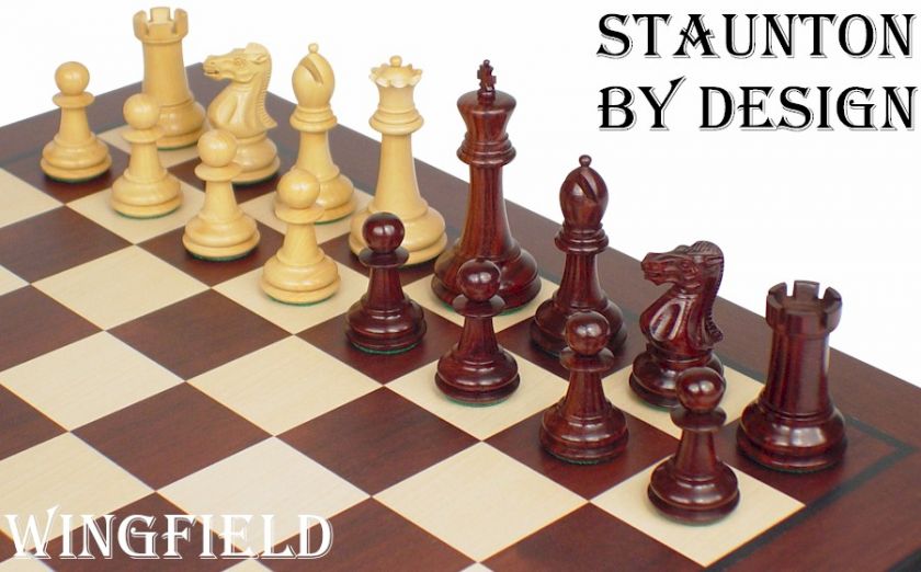 Wingfield Staunton Chess Set Red Sandalwood 3.75 King  