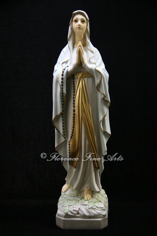 Large Our Lady of Lourdes Mary Italian Statue Sculpture Made in 