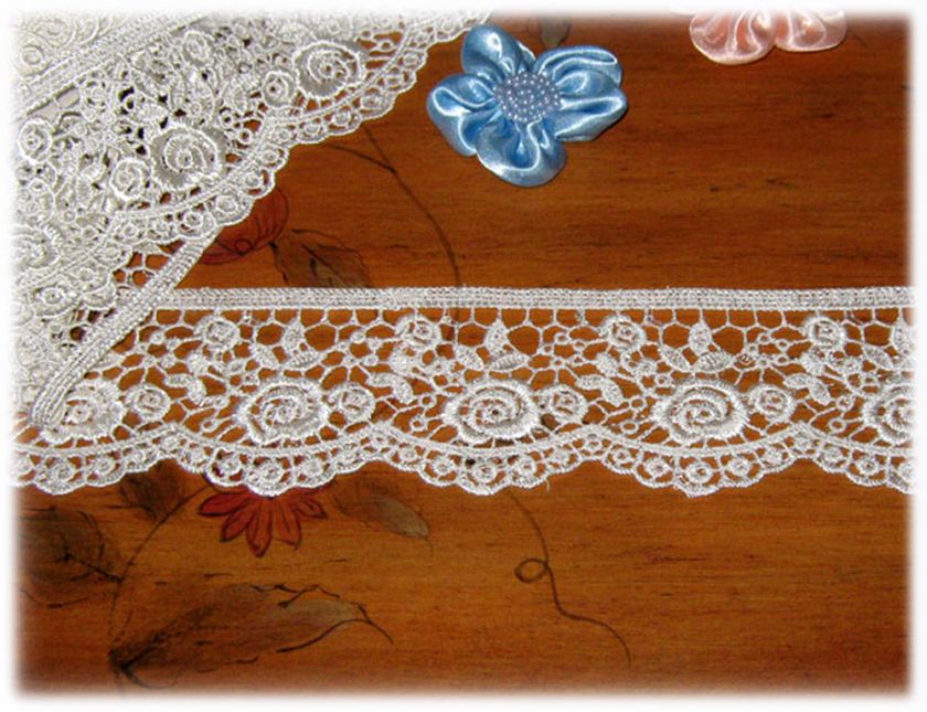 CANDLELIGHT ROSE SCALLOPED VENISE/VENICE LACE TRIM 2½W  