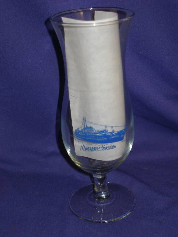 Vintage SS Azure Seas Souvenir Glass Admiral Cruises  