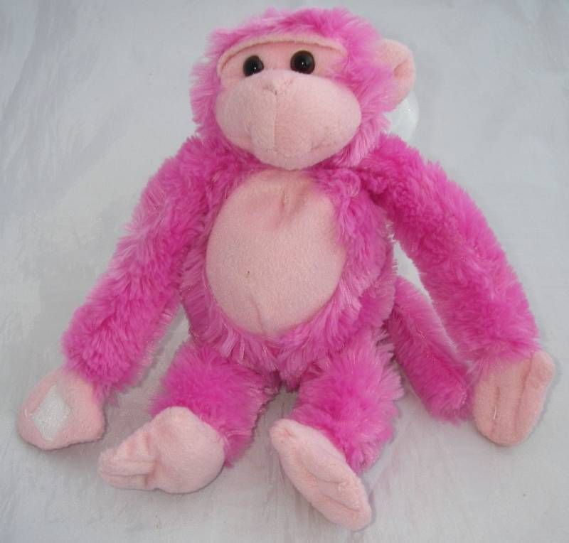 Fiesta Plush Pink MONKEY Velcro Hands Arms 9 Sits 6  