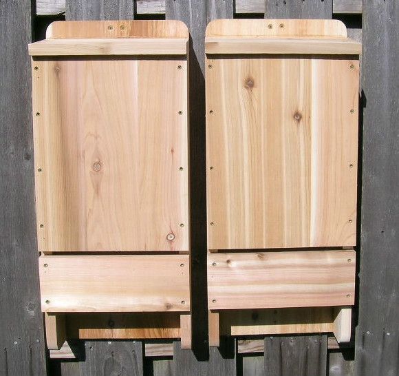 Large High Quality Three Chamber Cedar Wood Bat House 2 Pack  