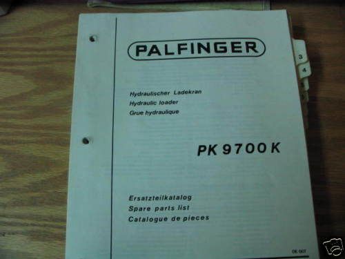 Palfinger PK 9700 K Hydraulic Loader Parts Catalog  