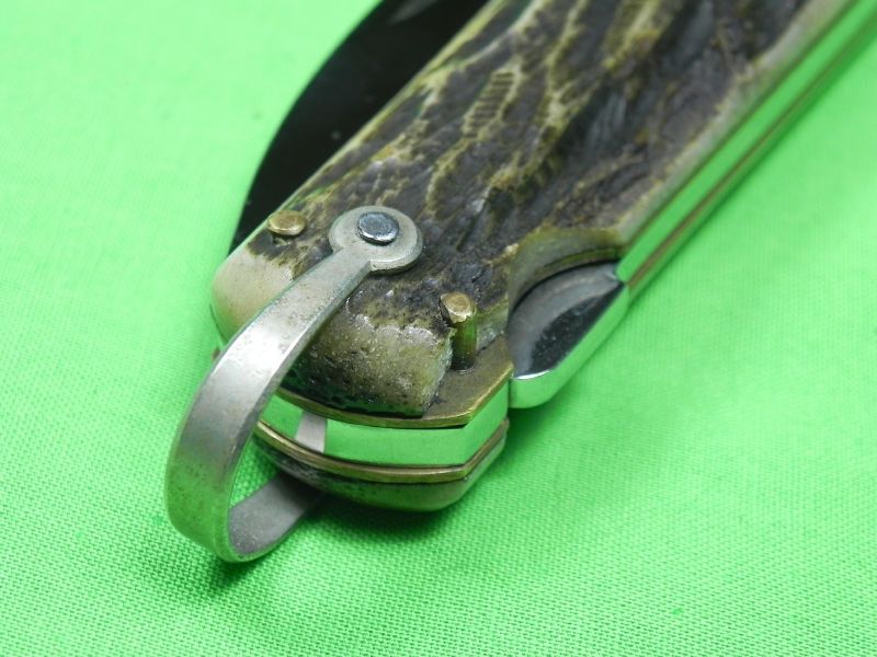 French France INOX ISSARD Huge Stag Lock back Folding Pocket Knife 