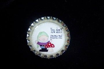 GNOME SWEET GNOME ~ GARDEN GNOME BOTTLE CAP CHARMS  