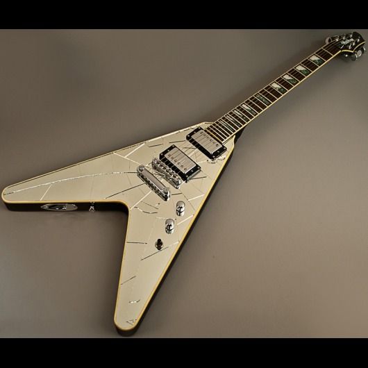   PRO WASHBURN WV1800CM CRACKED MIRROR DESIGN FLYING V ELECTRIC GUITAR