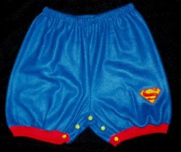 Adult Baby 48 SUPERMAN LOGO Fleece SNAP SHORTS, by LL  