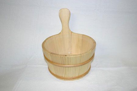 Sauna Wooden Water Bucket W/ Liner   ACCES BLC 18  