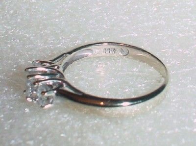 14K THREE DIAMOND RING WG   SIZE 8.75   LB1249  