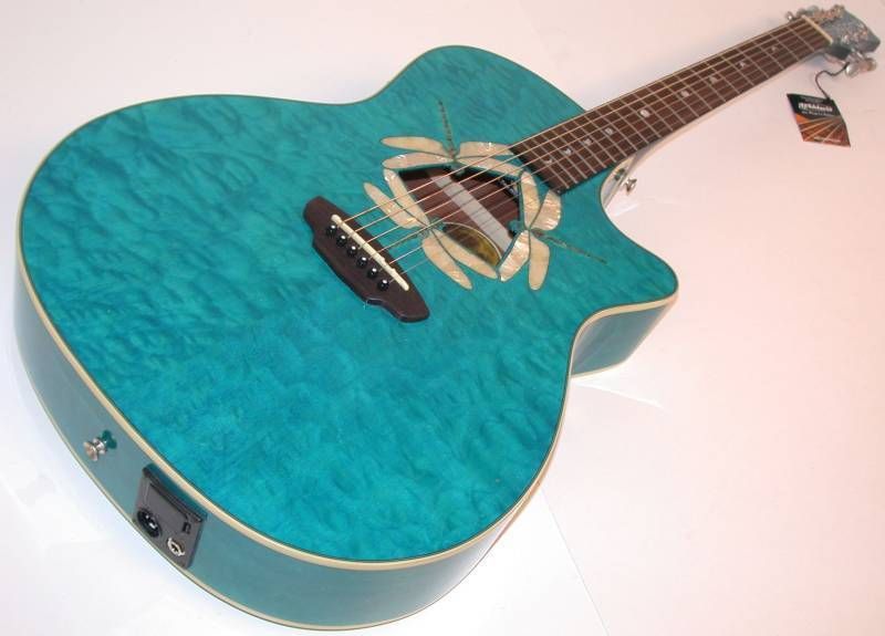 Luna FAUNA DRAGONFLY Acoustic Electric Guitar,Teal, B$  