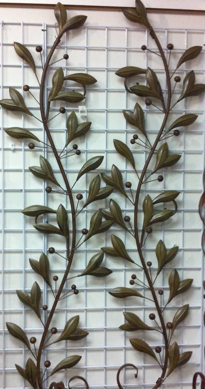 METAL OLIVE BRANCHES WITH VINES LEAVES & BERRIES  