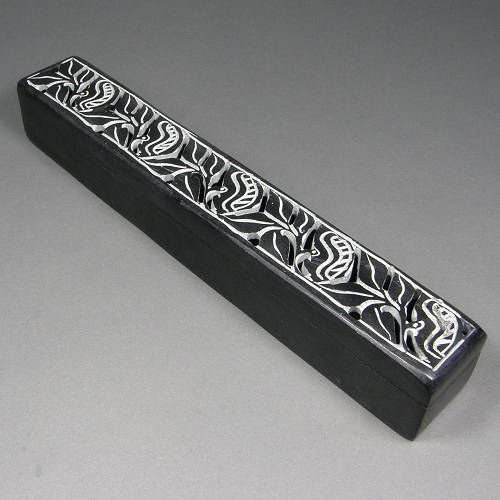 10.5 Soapstone Covered Box Stick & Cone Incense Burner  