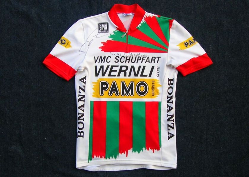 VMC SCHUPFART TEAM, VINTAGE CYCLING JERSEY, BY SANTINI, SWITZERLAND