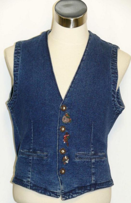   BLUE ~ COTTON Men GERMAN Oktoberfest Trachten Jacket Coat VEST / 40 M