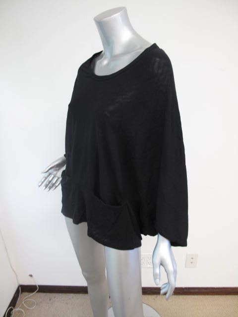 NWT Vivienne Tam Black Batwing Sleeve Scoop Neck Oversized Top M 