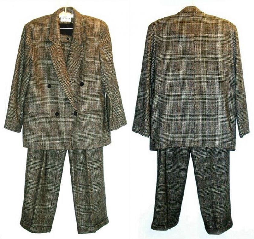 GIANNI SPORT PANTSUIT SILK WOOL 10 NWOT $695 JacketPant  