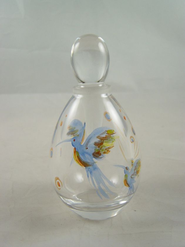 BOHEMIAN CRYSTAL HAND PAINTED PERFUME BOTTLE VERY RARE  