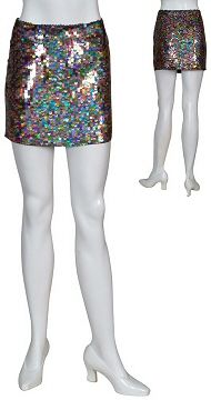 Gorgeous little stretch mini skirt is fully covered in colorful large 