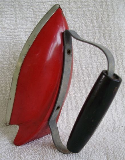 VTG SUNNY SUZY~WOLVERINE MFG CO~PRETEND PLAY RED IRON~ORIG PRICE~WOOD 