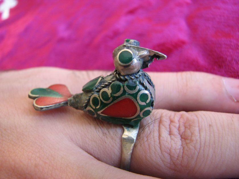 Old ISLAMIC ARABIC muslims ring hand engraved sea stone bird design 