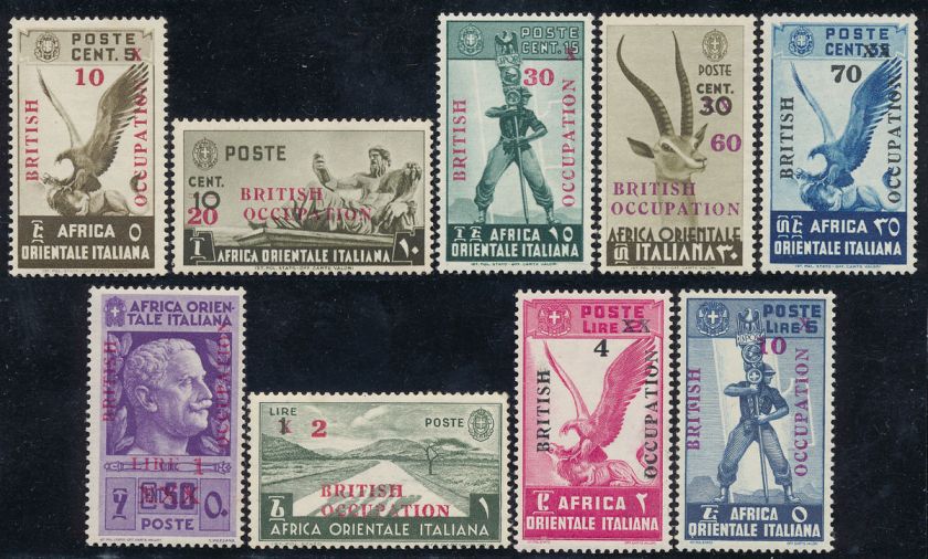 British Occup Italian East Africa 1941 Mogadisciu ovpts NH ** GENUINE 