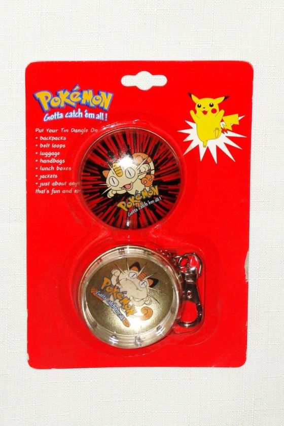 NEW MEOWTH POKEMON TIN DANGLE KEY CHAIN,CLIP BACKPACK  