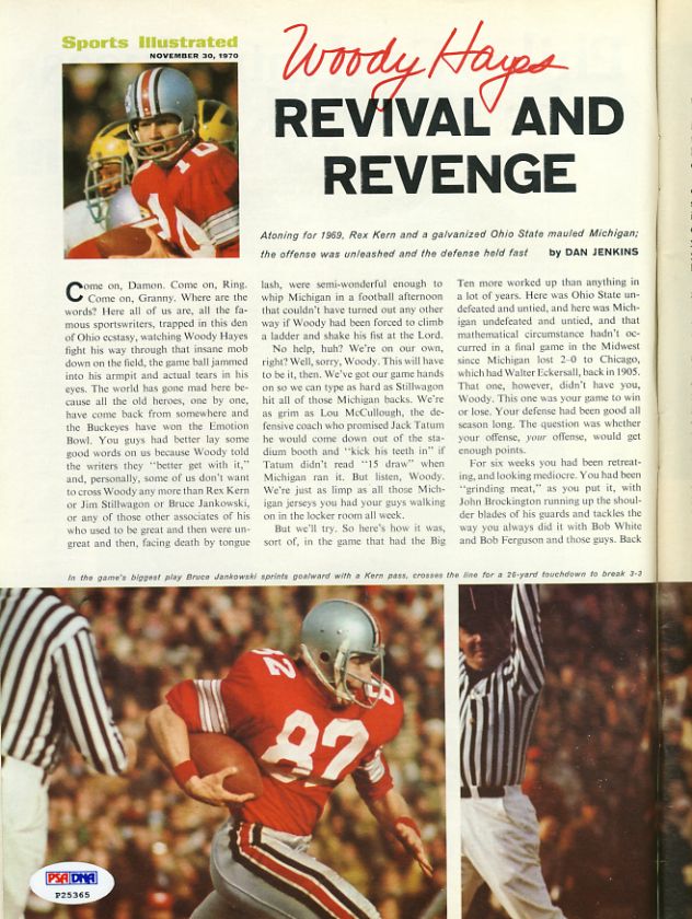 Woody Hayes Signed Sports Illustrated PSA/DNA  