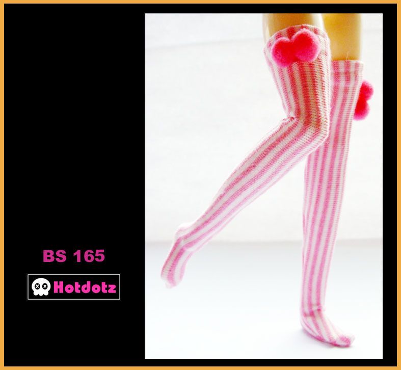 Custom Stockings Socks For Blythe/ Pullip/ Hujoo BS 165 (Baby Pink 