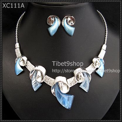 Sets Wholesale Coloured Glaze Tibetan Fashional Necklace Earrings 