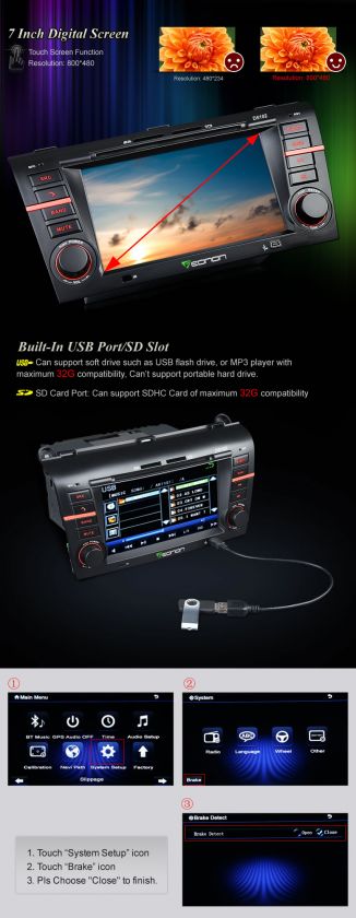   Car GPS 7 HD LCD Touchscreen Bluetooth DVD Player for Mazda3  
