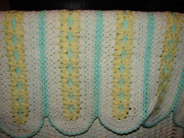 New Handcrafted Hand Crochet Baby Quilt Blanket Throw  