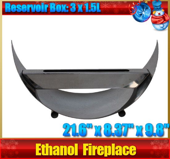 Ethanol Gel Fuel Alcohol Fireplace Real Flame Burner Heater Semicircle 