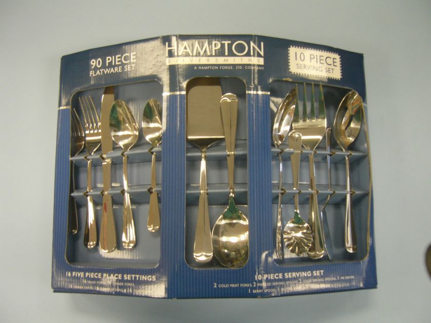 Hampton Silversmiths 90 Piece Flatware Set 18978  