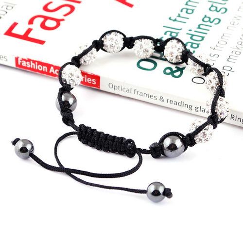 free 1pcs DIY Bangle Disco Crystal Hematite Ball Beads 10mm/7mm/9mm 