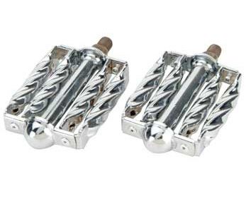 Chrome dbl, Sq, Twist Pedals Bicycle Lowrider Cruiser  