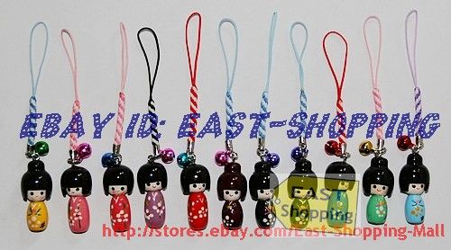 LOT 100 Pcs KOKESHI Doll Handbag/ Mobile Phone charms  