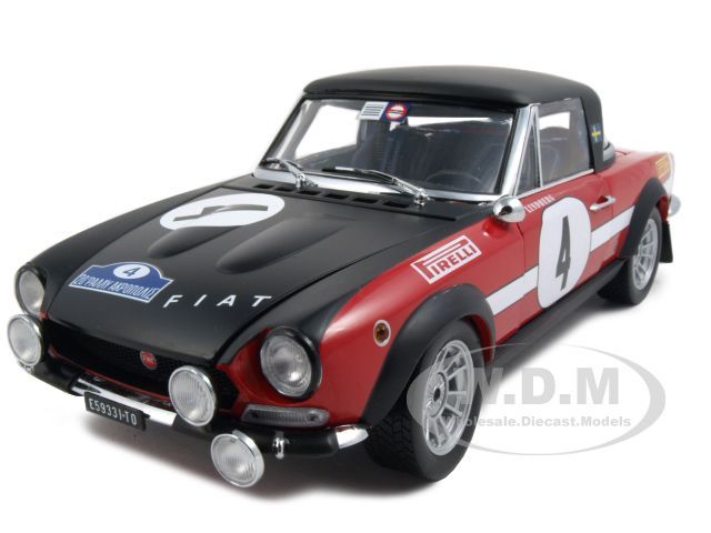   18 scale diecast car model of fiat 124 abarth 4 1972 rallye acropolis