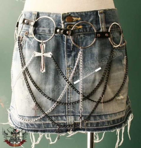 GOTHIC DOLL HANDCRAFT Skirt Hip Punk Rock Chain Belt #3  