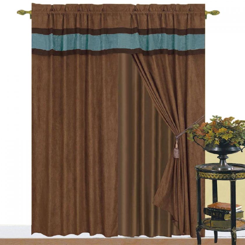 Curtain Micro Suede Window Covering Panel Valance New  