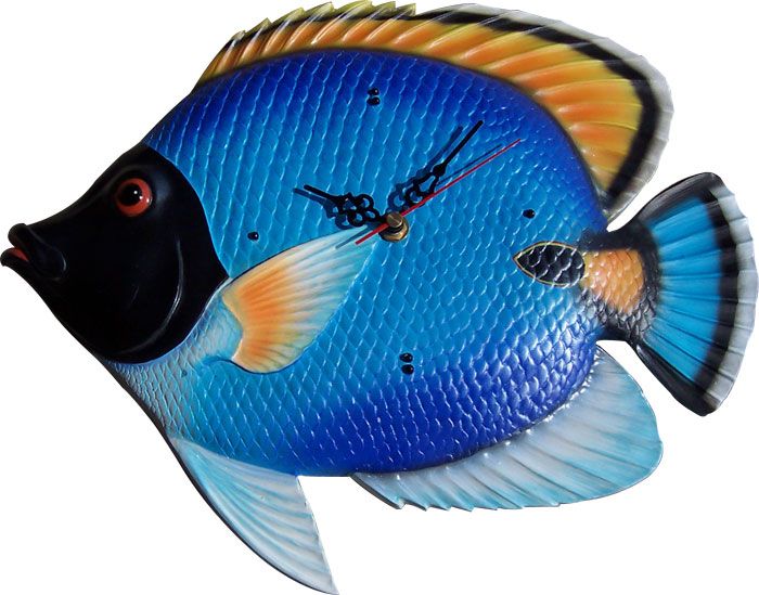 New Indoor   Outdoor Tropical Fish Clock or Thermometer  