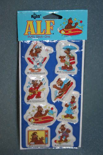 Alf Puffy Stick Ons Stickers Russ Vintage 1987   NEW  