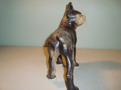 Antique HUBLEY BOSTON TERRIER Dog CAST IRON DOOR STOP  