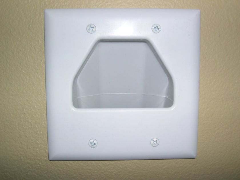 Gang Recessed Low Voltage Cable Wall Plate (White)  