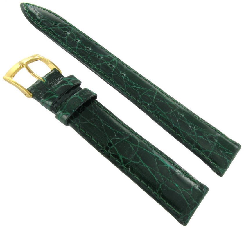 18mm Morellato Genuine Crocodile Dark Green Watch Band  