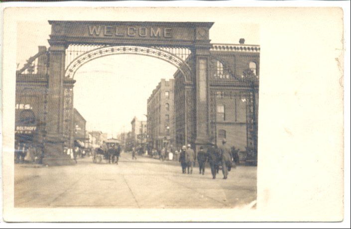 DL435 RPPC Denver Colo CO 1910 Welcome Gate Horse Drawn  